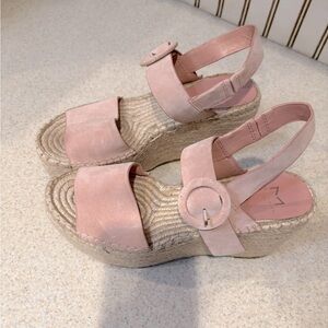 Marc Fisher Black Espadrille Platform Shoes